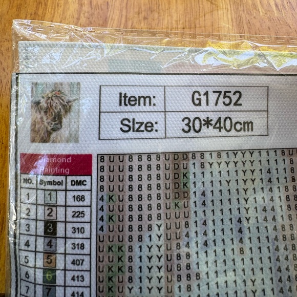 Diamond Painting Lot. Cow Wall Decor NWT Including Extra Rhinestones. - Picture 2 of 14